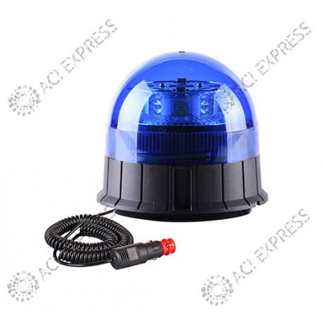 Gyrophare LED BLEU POLICE ACI R65 Magnétique allume cigare